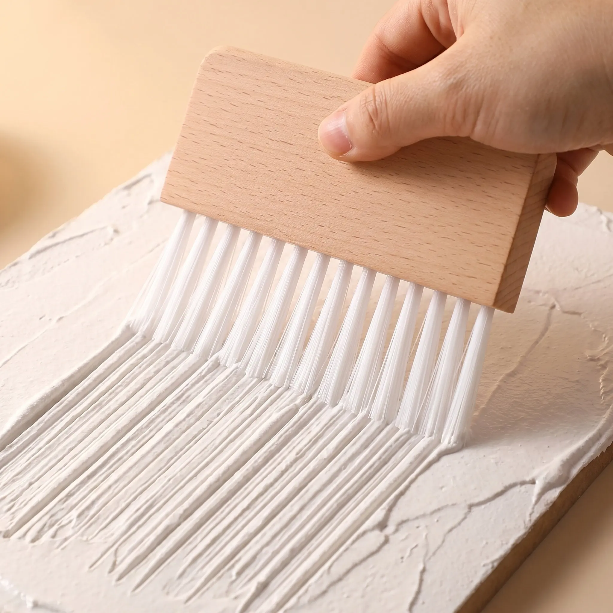 Wood Wall Texture Paint Brush Interior Pattern Finishing Brush Single-Row Vertical Stripe Applicator Wall Decoration Paint Tool