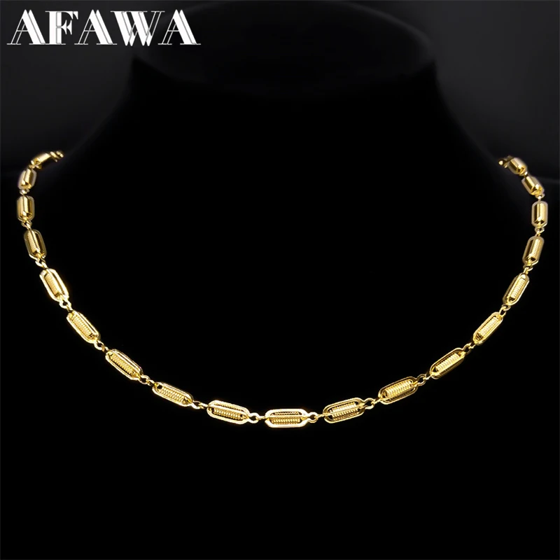 Y2K Minimalism Spring Shaped Link Chain Necklace for Women Men Stainless Steel Gold Color Cool Stylish Punk Rock Jewelry collar