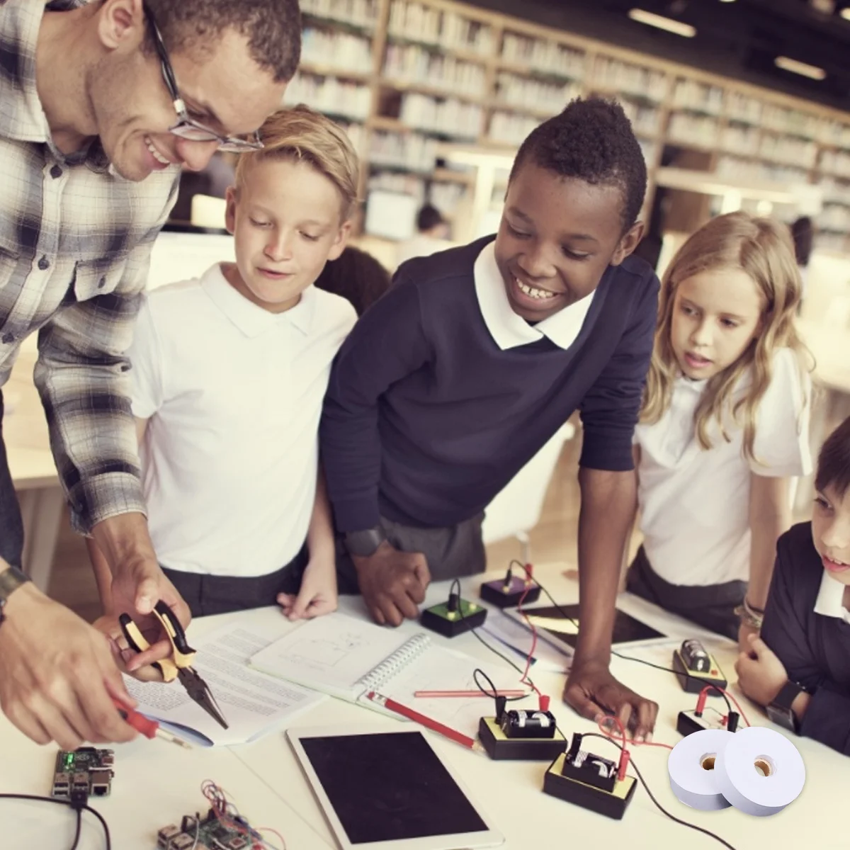 5-delige dot-timer papieren tape voor vonk elektromagnetische natuurkunde onderwijsapparatuur schoollaboratorium thuisgebruik professionele opvoeder