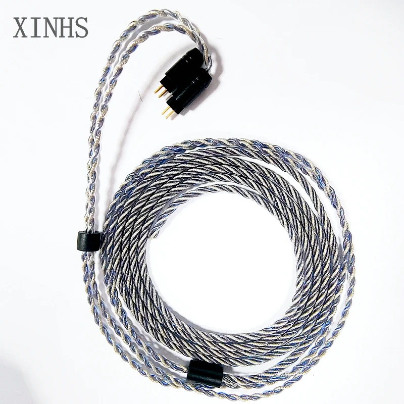 XINHS D13 4 cores silver blue twisted cable with silver foil wire