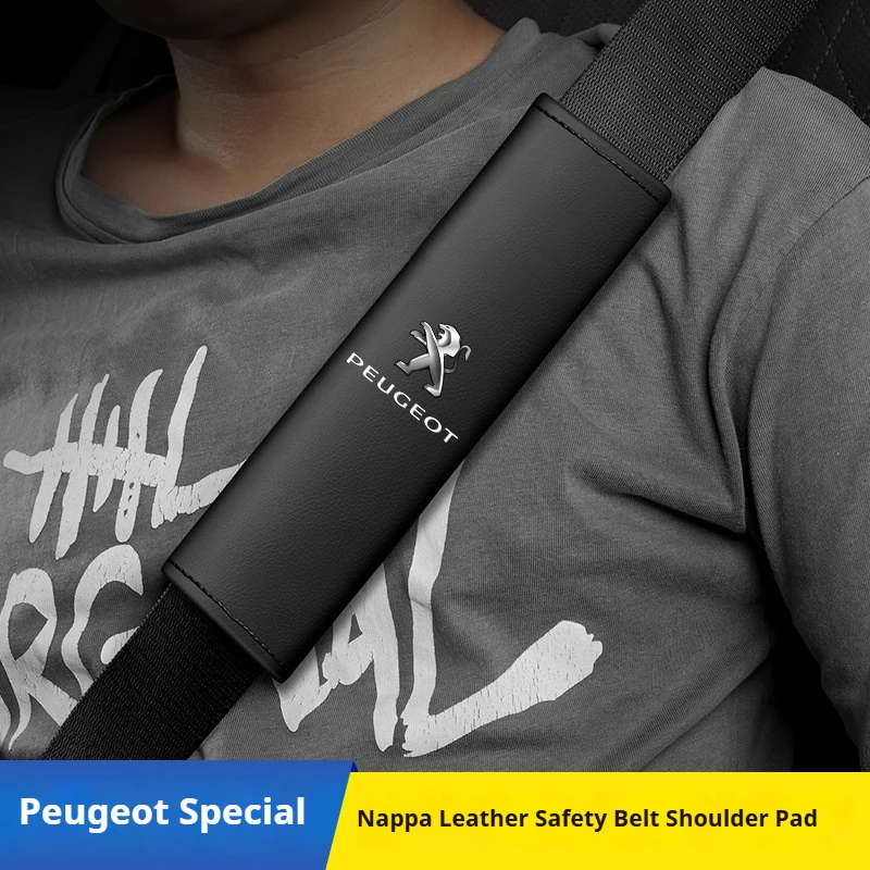 

CarSeat Belt Cover Seatbelt Shoulder Strap Protector Pads for Peugeot 206 207 208 301 307 308 406 407 408 508 607 2008 30085008