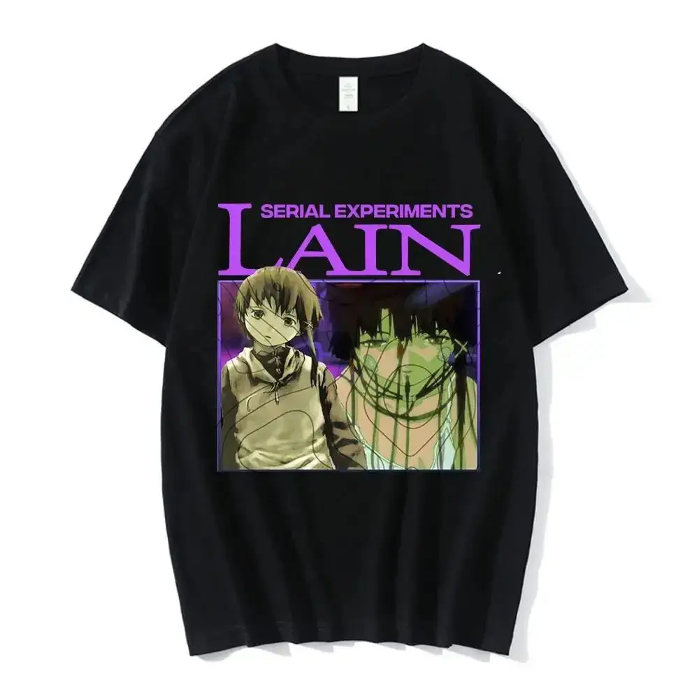 Iwakura Manga Girl Sci Fi Short Sleeve Anime Serial Experiments Lain Graphic Print T Shirt Fashion Casual T Shirt Unisex