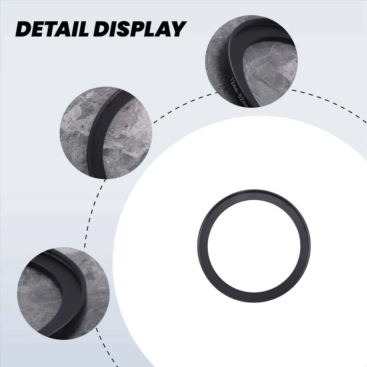 TCE Camera Parts 72mm to 82mm Lens Filter Step Up Ring Adapter Black