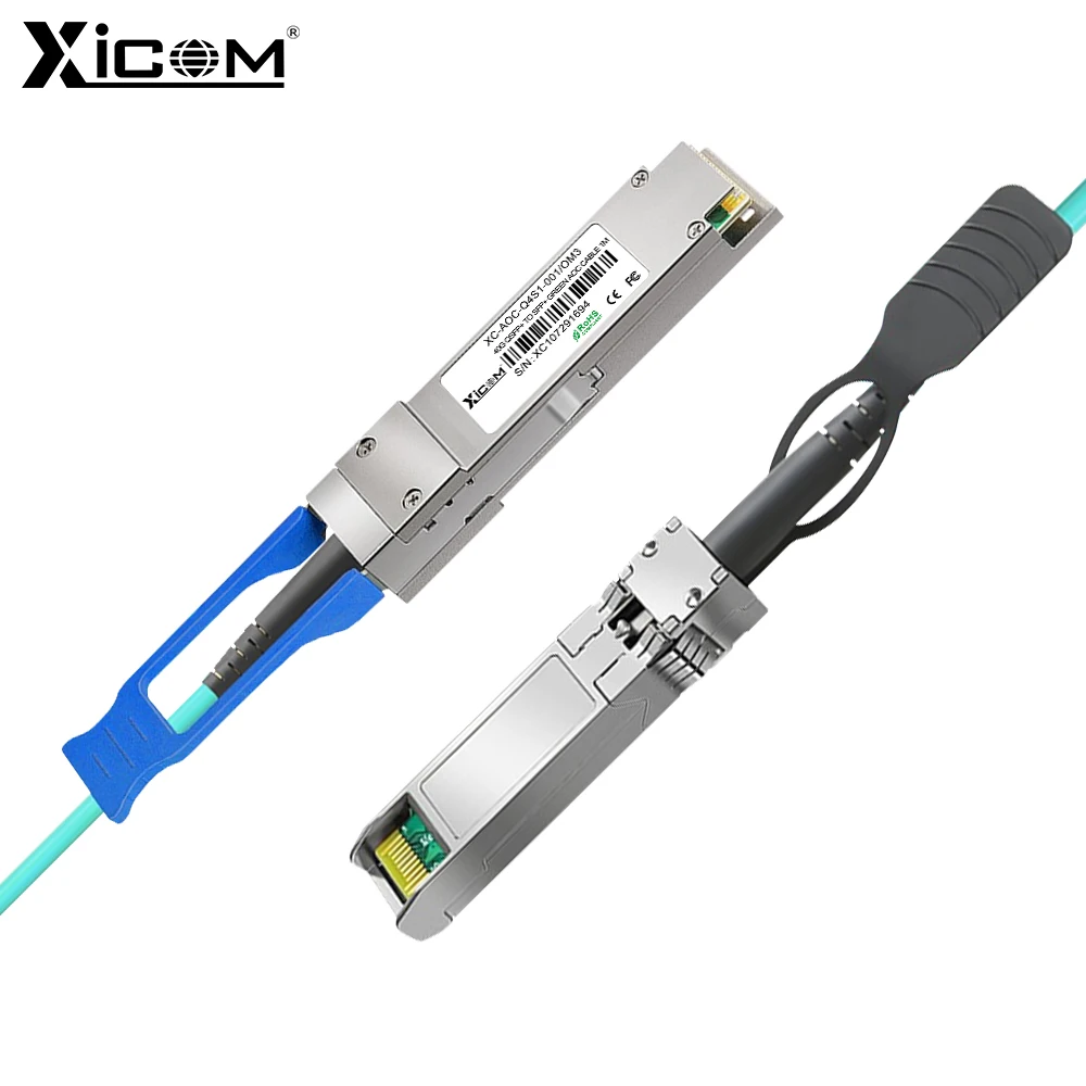 Xicom 40Gbps QSFP+ To 4 SFP+ Active Optical Cable OM3 LSZH 1-20M AOC Breakout Cord for Data Center Switch 40G 10G Ethernet