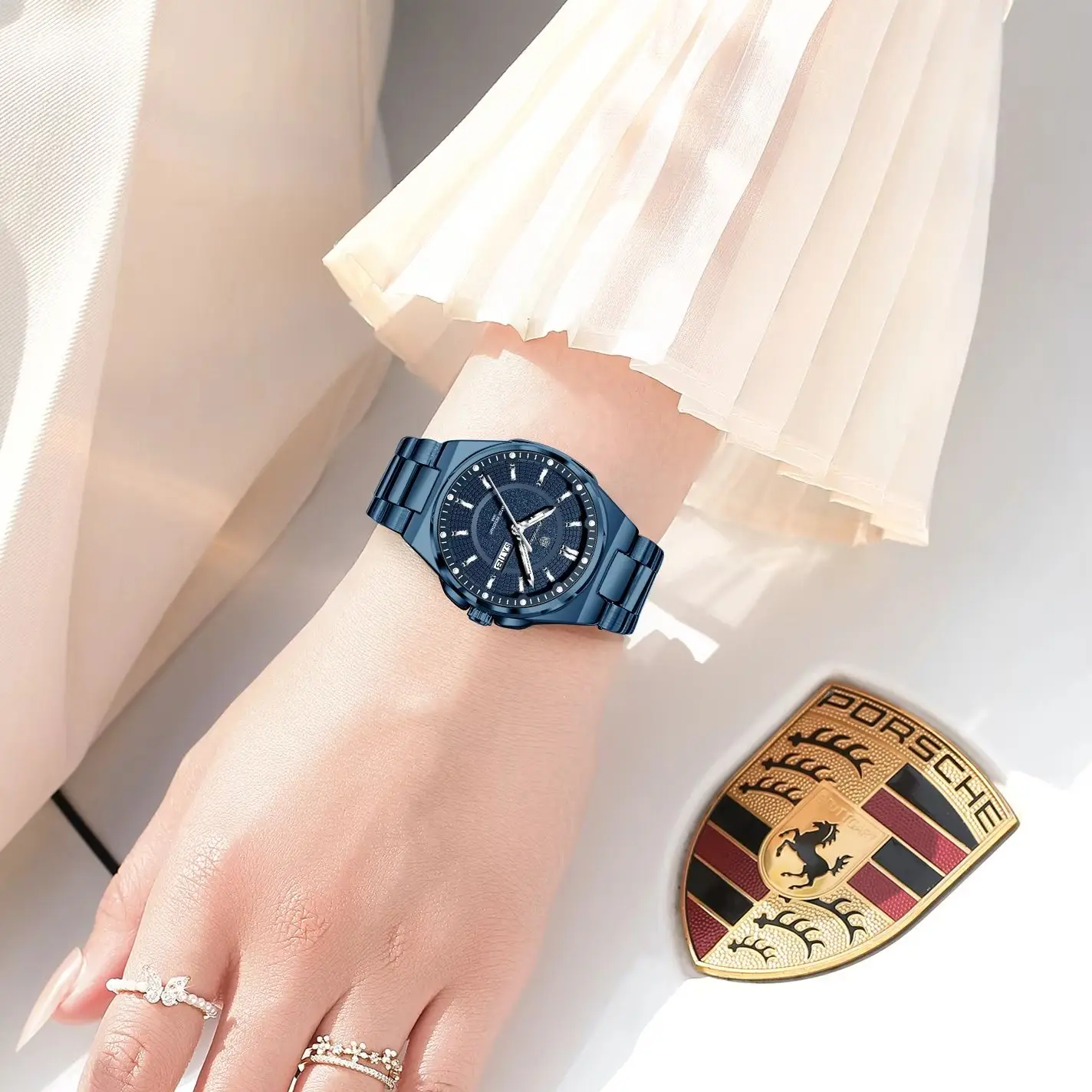 POEDAGAR Fashion Brand Woman Clock Luminous Waterproof Business Ladies Wristwatch Week Date Elegant Quartz Women's Watches Reloj image 5