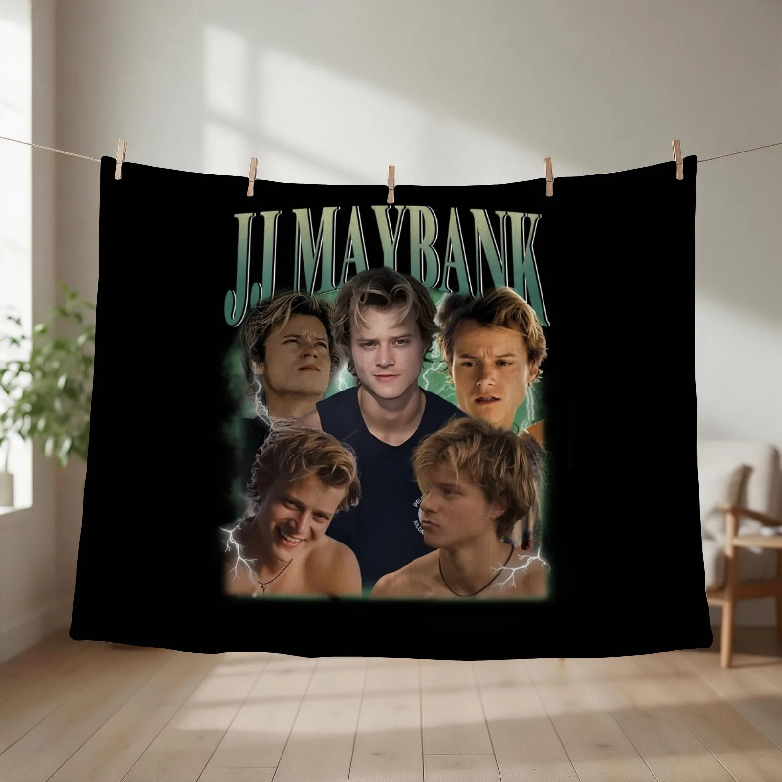 Retro JJ Maybank Vintage Bootleg 90s Style Throw Blanket couch cozy soft plush fuzzy picnic outdoor blanket