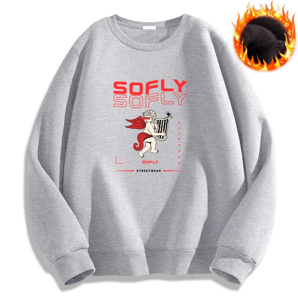 Sofly Angel Printed Hoodies Men Women Pullover Couple Wear Warm Cozy Casual Mens Clothing Autumn Oversize Loose Sweatshirt