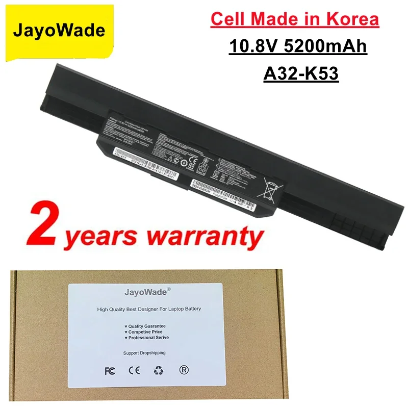 Batería para Portátil A32-K53 para ASUS K43 K43E K43J K43S K43SV K53 K53E K53F K53J K53S K53SV A43 A53S A53SV A41-K53 5200mAh A32-K53