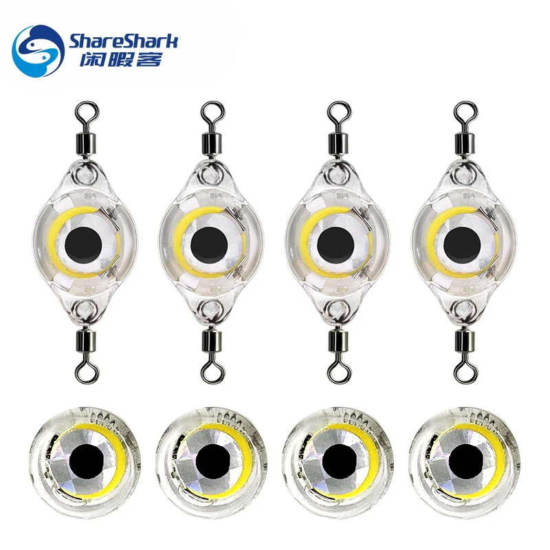 2 PCS LED Fishing Tools Mini Flasher Eye Lure Lamp Underwater Attracting Fishing Lure Light Tackle Saltwater Freshwater Bass