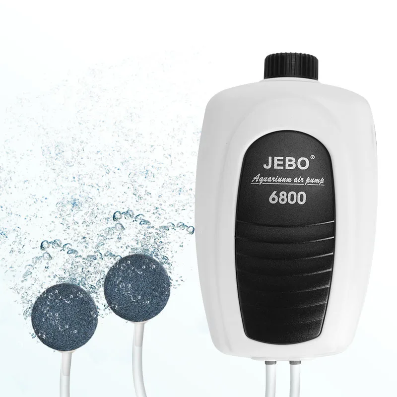 JEBO Aquarium Air Pump Adjustable Air Volume Air Compressor Oxygen Airpump Single & Double Outlet Low decibel 220-240V