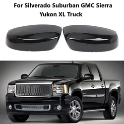 Gloss Black Car Side Wing Rearview Mirror Covers Caps For CHEVROLET Silverado TAHOE SUBURBAN GMC Sierra Yukon XL Truck 2007-2013