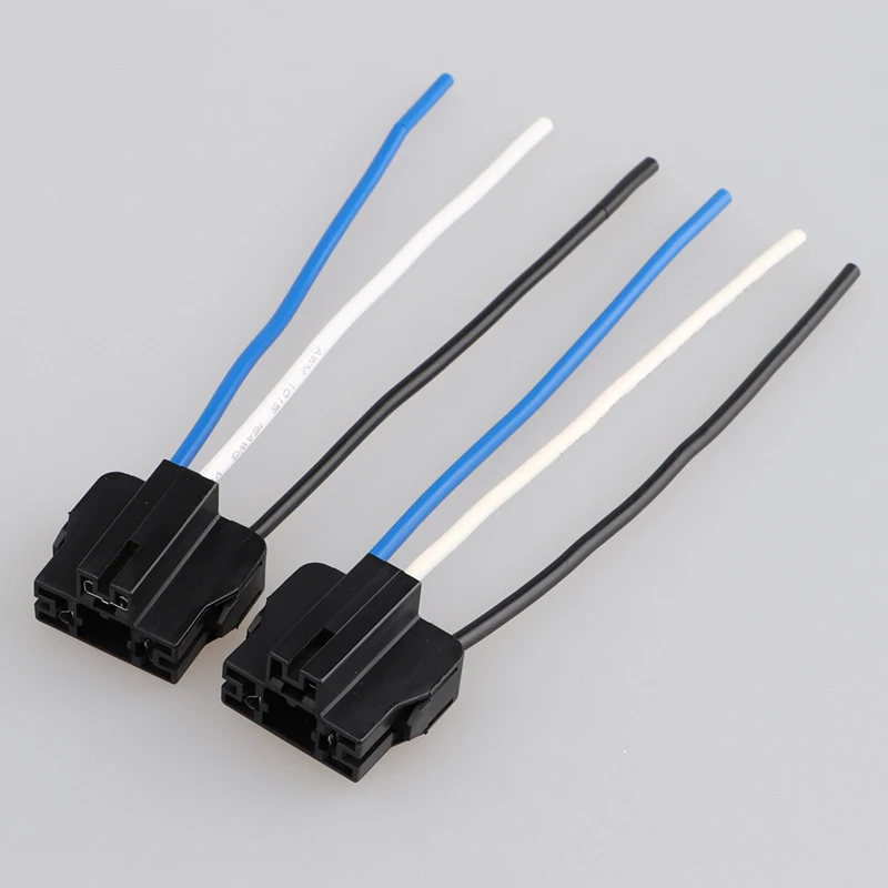 2Pcs Car Cable H4 Bulb Socket 3Pin Plug For Headlight Connector Lamp Holder