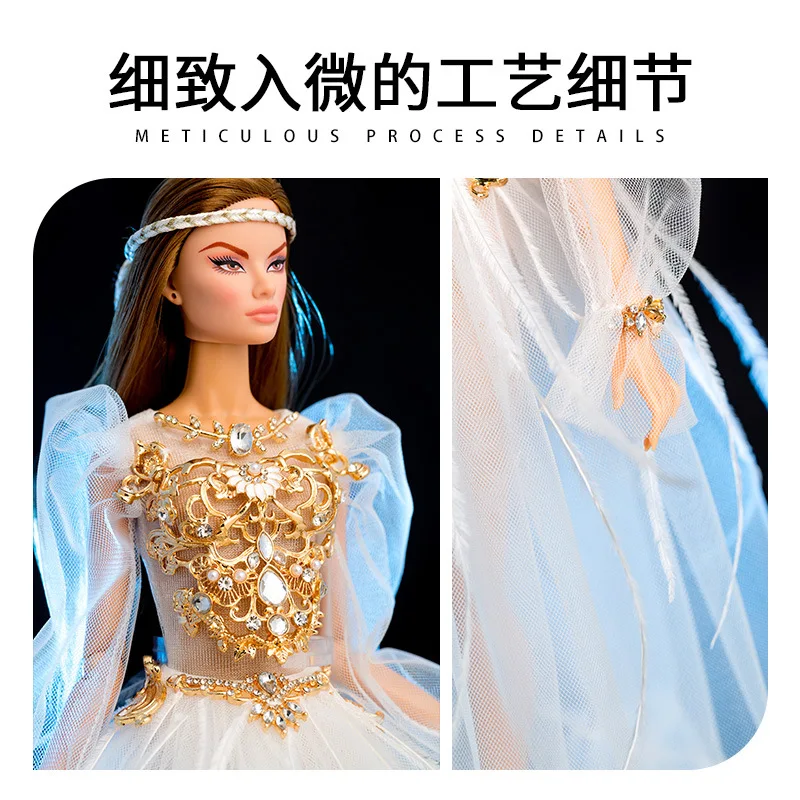 1/6 32cm FR Supermodel Doll Clothes Suit Luxury Haute Couture Fairy White Pink Skirt Series Accessories Set Gifts Princess Dress