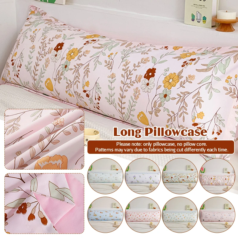 

120/150/180cm Long Lovers Wedding Pillowcase Pastoral Style Elegant Couple Pillowcases Double Lover Sleeping Pillow Cover