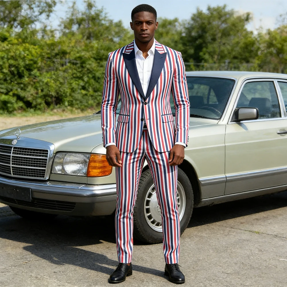 

Classic Retro Men's Suits Customized Single Breasted Slim Fit Blazer High Quality Dinner 2 Piece Jacket Pants Outfits