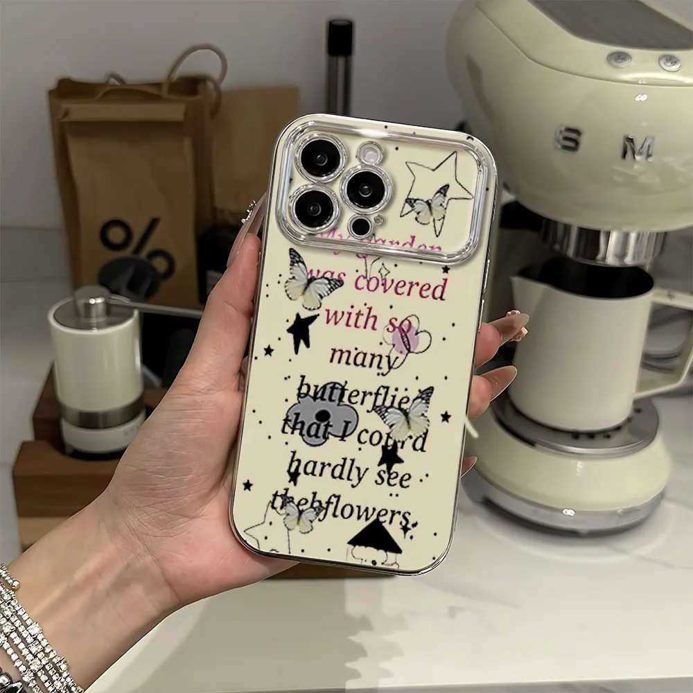 Dancing Butterfly Electric Ferry Large Window Phone Case For iPhone 12 11 13 14 15 16 Pro Max Plus Shell