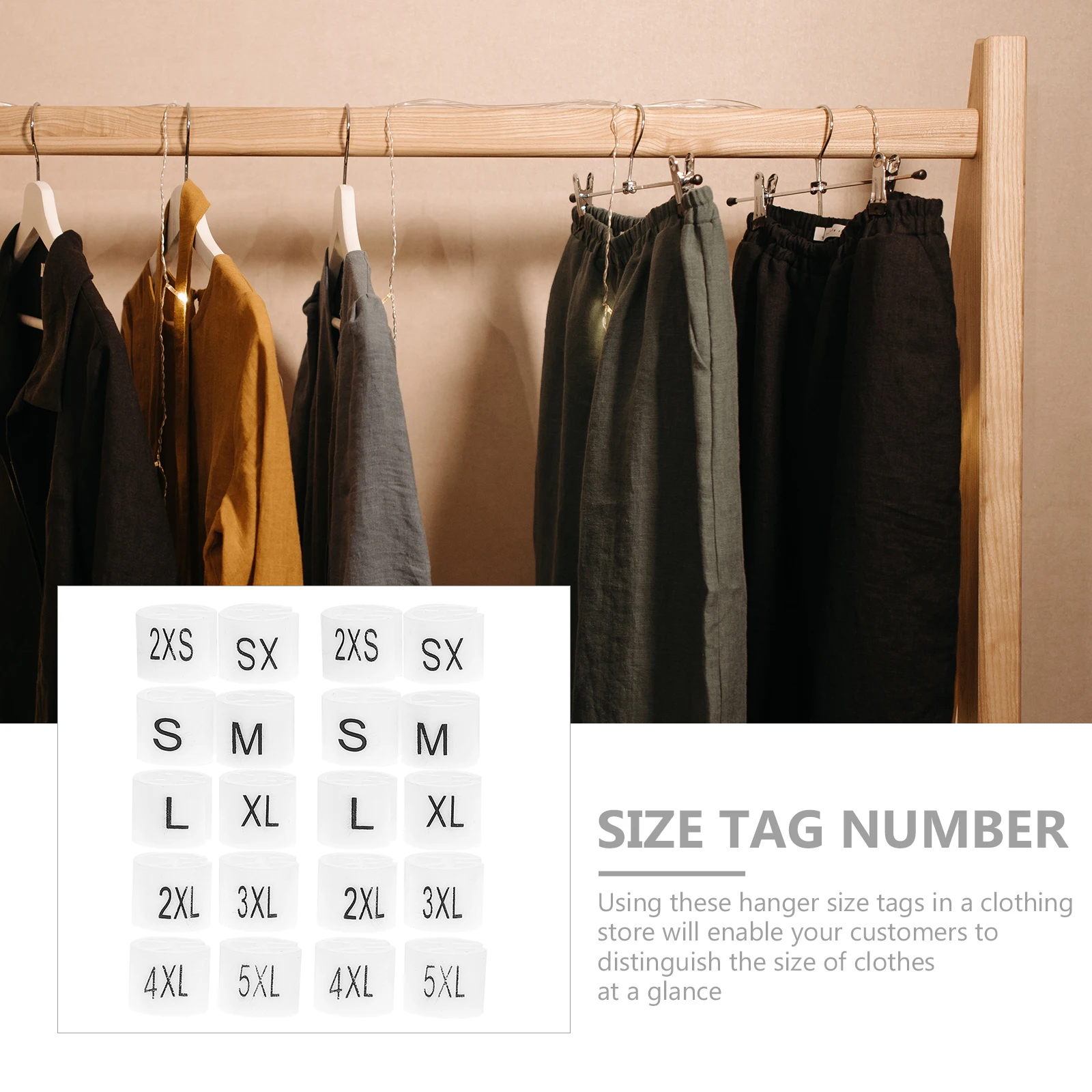 

200Pcs Plastic Size Markers Hanger Tags Marker Garment Clothing Size Markers Organizer