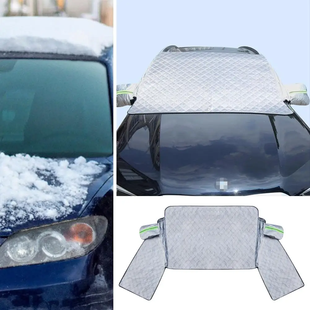 Car Windshield Snow Sun Shade Waterproof Protector Snow Cover Dual-purpose Winter Windscreen Front and Summer Sunshade Shil R5K7