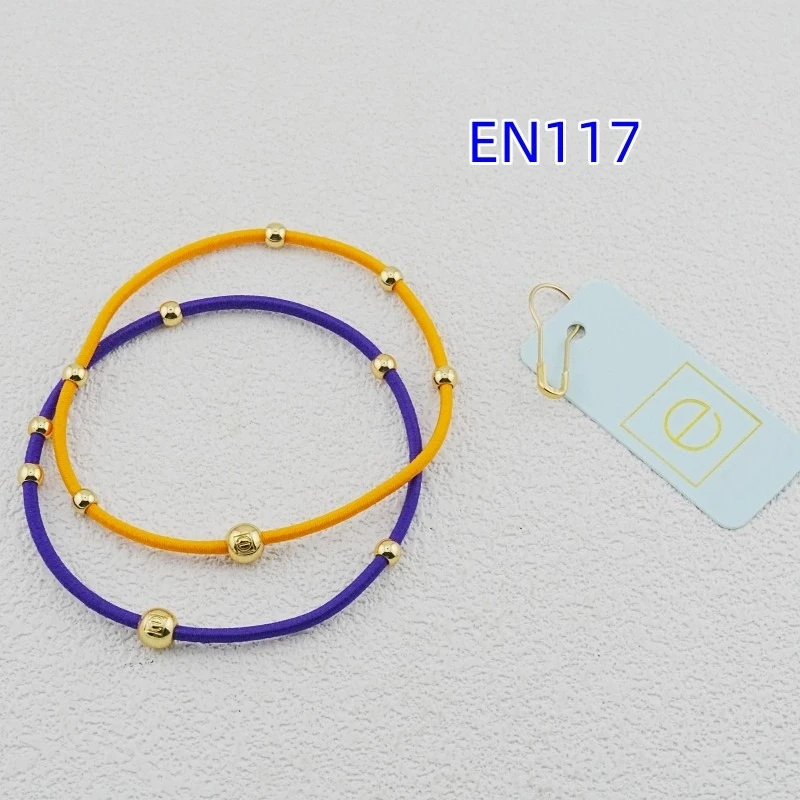 YEEVAA 2mm Round Elastic Cord Rubber Band Hair Tie Bracelet Stack of 2, Fashion Jewelry Gift for Women