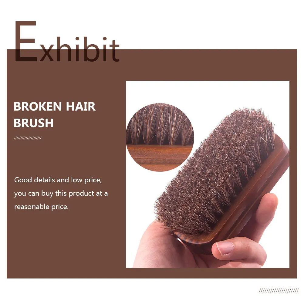 Male Beard Brush High-Density Horsehair Bristles Smooth Beard Remove Broken Hair After Cutting Neck Ears Face Chest