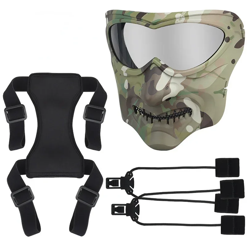 ATYUDRO Maschera tattica integrale protettiva Tiro Caccia Sicurezza CS Wargame Gear Accessori per paintball Attrezzatura sportiva all'aria aperta