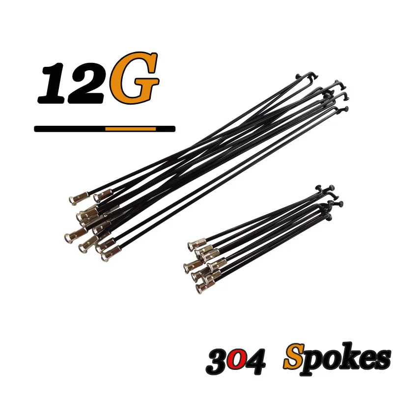 DELT 5 Pcs 304 Stainless Steel,E-Bike Bicycle Spokes, 12G (2.55mm)108~225MM Nipples End Caps Tip Parts Parts