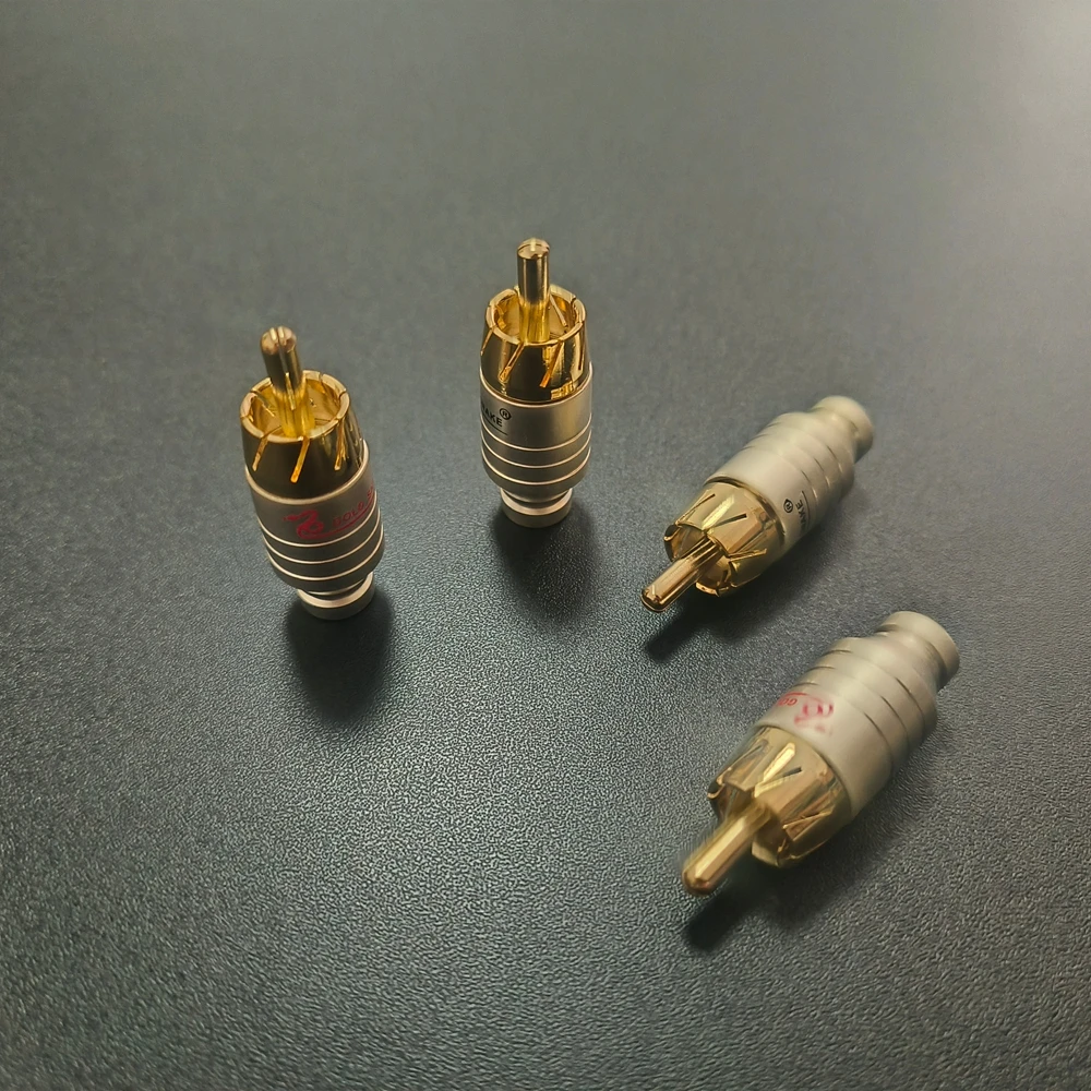 4 Stück 4mm Männlicher Audio-Video-Steckverbinder Vergoldeter Adapter für Kabel DIY Gold Snake RCA-Stecker HIFI Vergoldetes Audiokabel RCA – Detail 2