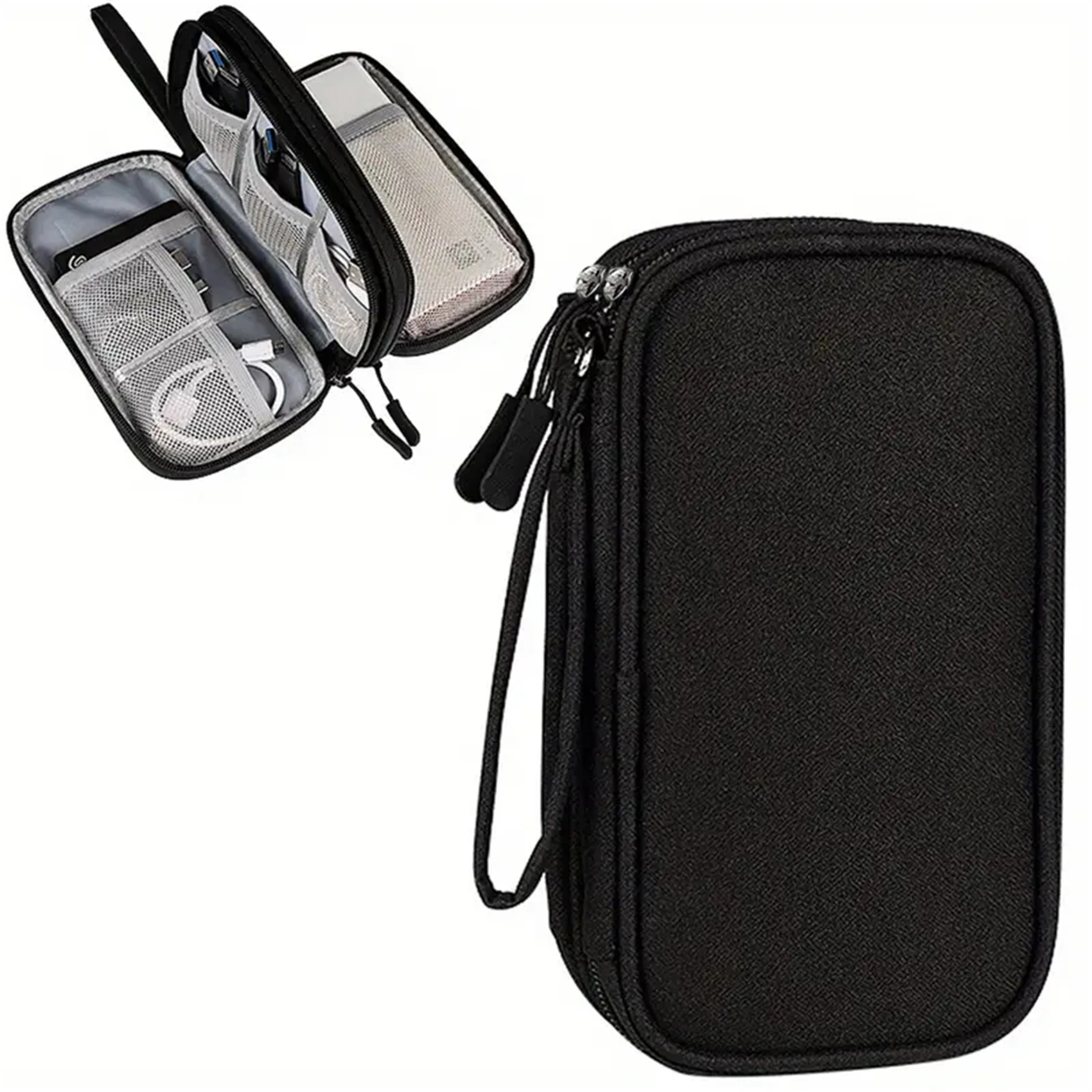 Borsa per cavi da viaggio custodia digitale portatile custodia per caricabatterie cavo dati borsa USB Organizer borsa per accessori elettronici