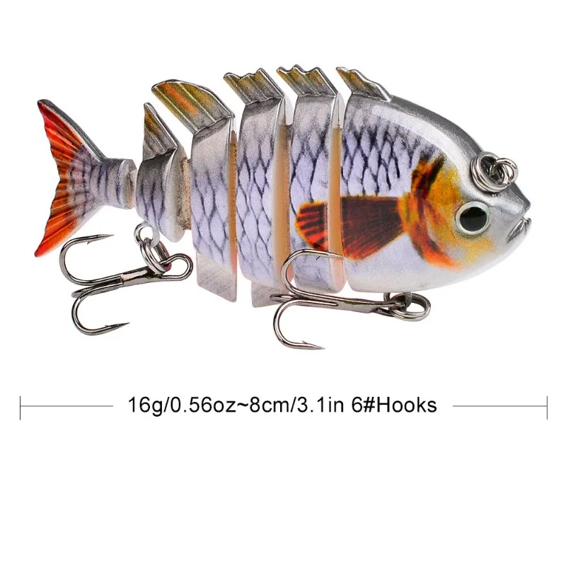 8cm16g Multi-jointed Swimbait Fishing Lures Lifelike Tilapia Shape Hard Bait Lure With Treble Hook Multi Jointed Lures For Bassv - view 2
