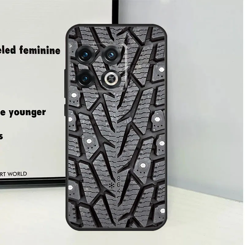 Black Tire Tyre Tread Texture Case For OnePlus 12R 10T 9R 10R 12 11 9 10 Pro OnePlus Nord 2 2T CE 3 Lite N20 N10 Cover image 5