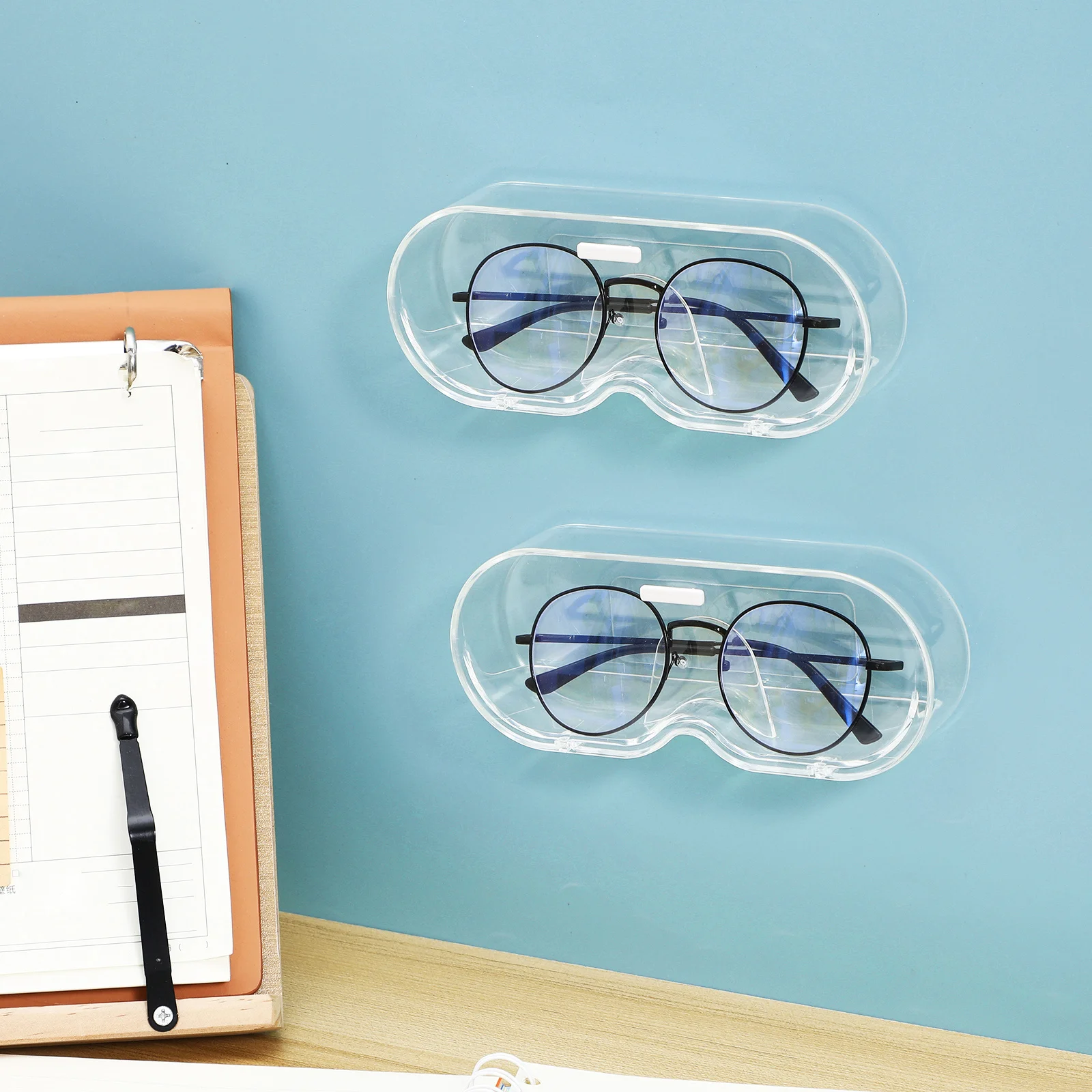 

2 pcs Glasses Storage Box Multifunctional Portable Eyeglasses Organizer Sturdy Ps Material Compact Travel Sunglasses Case For