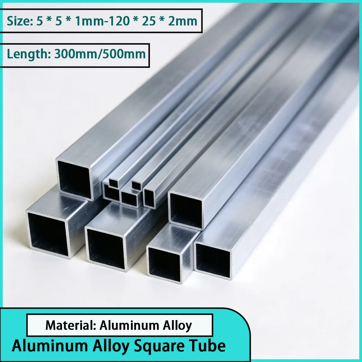 Equipment frames, decorative profiles, etc. for aluminum alloy square tubes with dimensions of 5*5*1mm-120*25*2mm