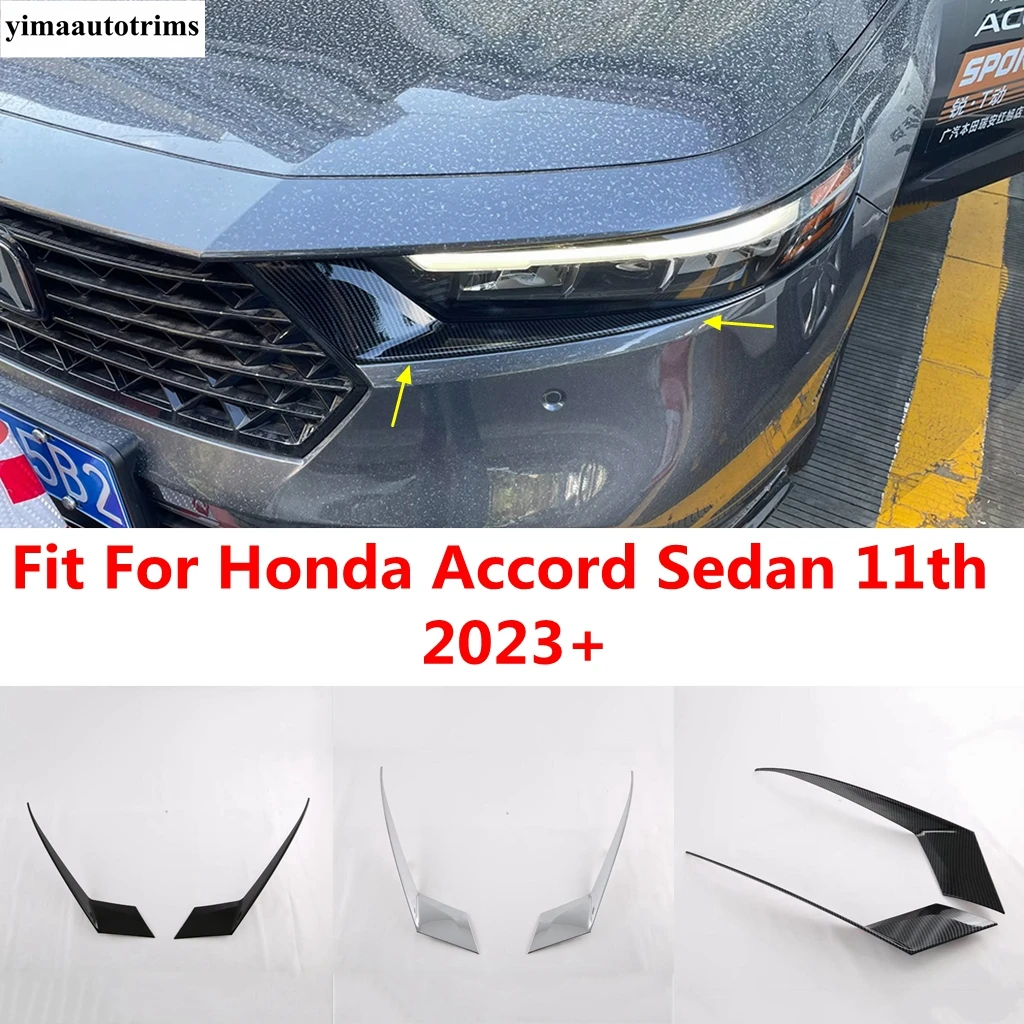 

Для Honda Accord Sedan 11th 2023 2024 Автомобильная Передняя головка фотолампа полоса для бровей декоративная крышка отделка ABS черные хромированные аксессуары