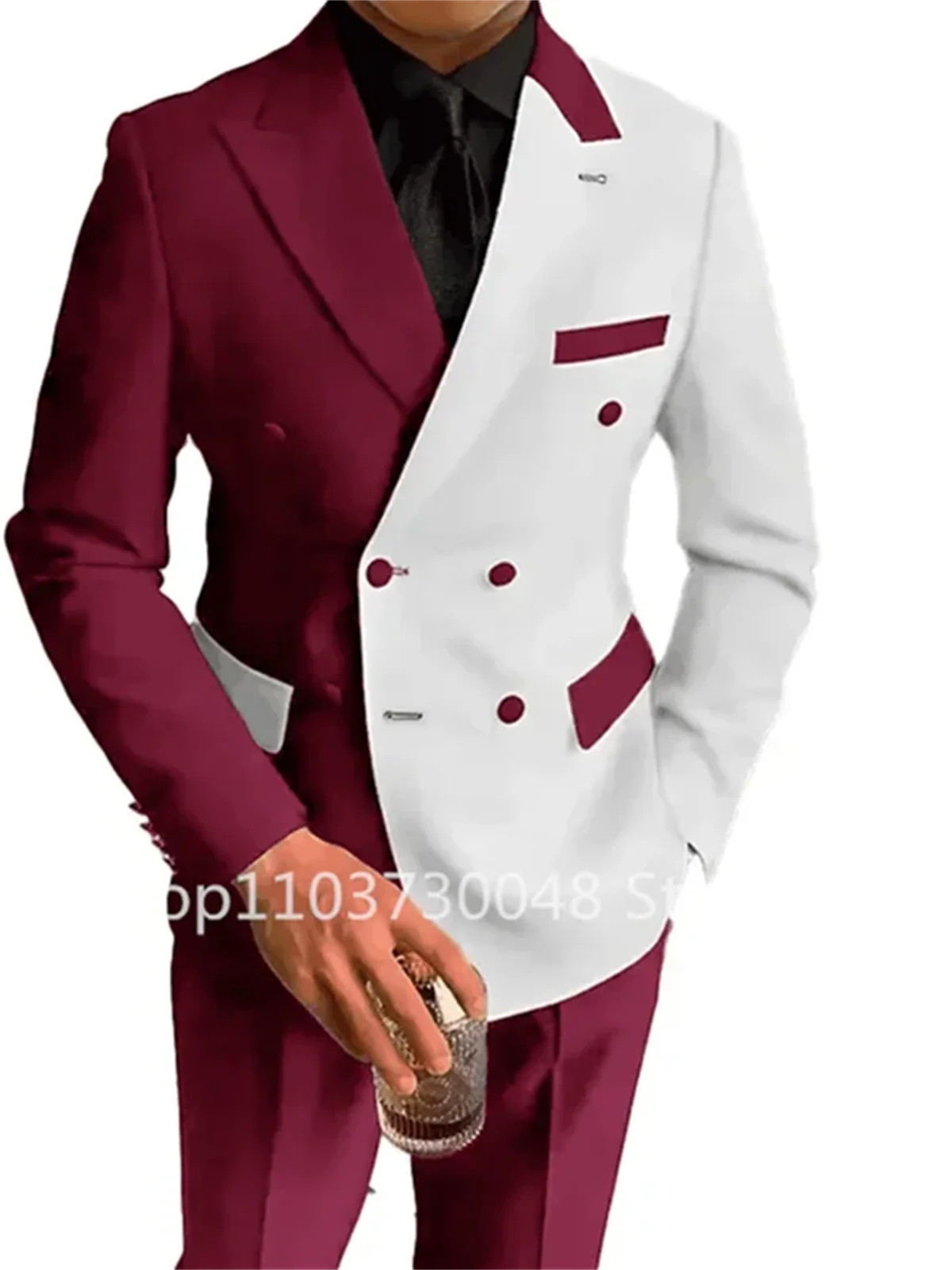 2 Piece Wedding Men Suits Slim Fit Peak Lapel Blazer Pants Formal Business Party Groom Wear Tuxedos Costume Homme