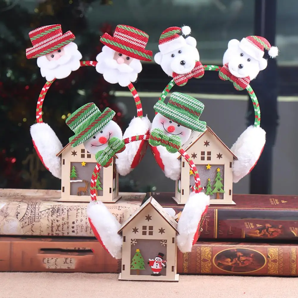 عيد الميلاد الديكور عيد الميلاد عقال سانتا الرنة قرون عقال غطاء للأذنين فستان الحفلات أفخم رباط شعر أحمر غطاء للأذنين #1