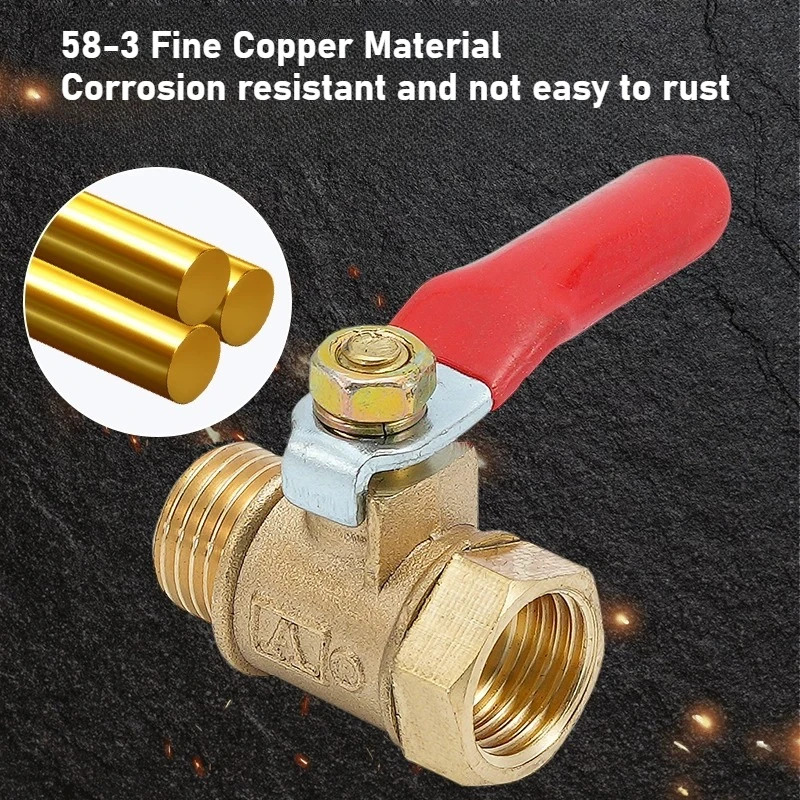 Pneumatic Copper Ball Valve Baota Red Handle Small Switch 1 3 4 Point 1/4 Vent Pipe Ball Valve