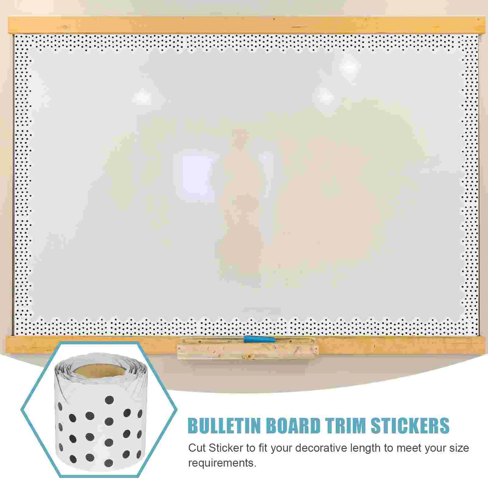 Blackboard Border Paper Fan-shaped Bulletin Classroom Decoration Sticker Pencil Roll Card (foundation White Dot) School