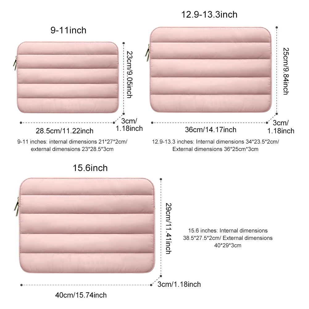 Puffy แล็ปท็อปสําหรับผู้หญิงแล็ปท็อปแบบพกพากระเป๋าคอมพิวเตอร์สําหรับ Macbook/iPad/Samsung