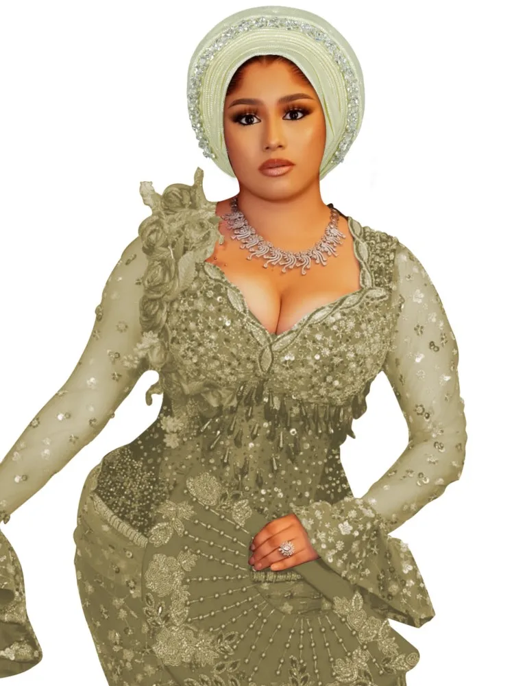 Nigerian Wedding Geles African Headtie Auto Gele Turbans For Women Aso Oke Fabric Muslim Headwear Headpiece Female Head Wraps