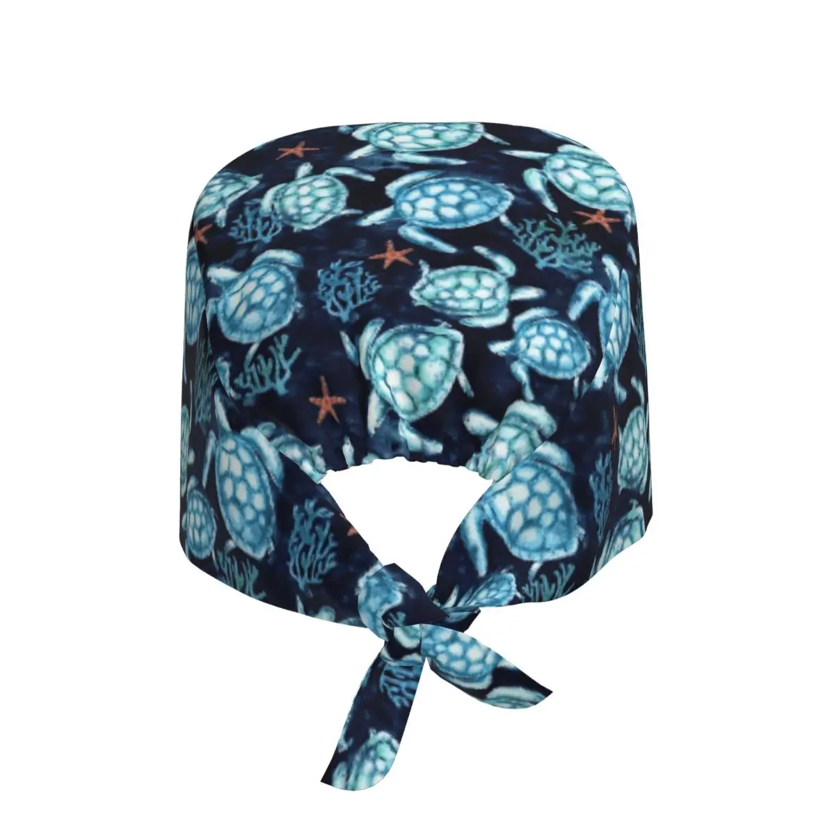 Ocean Blue Turtles Cleaning Working Cap Cool Unisex Sea Animal Scrub Cap Surgicals Hat Nurse Scrubs Hat Nurse