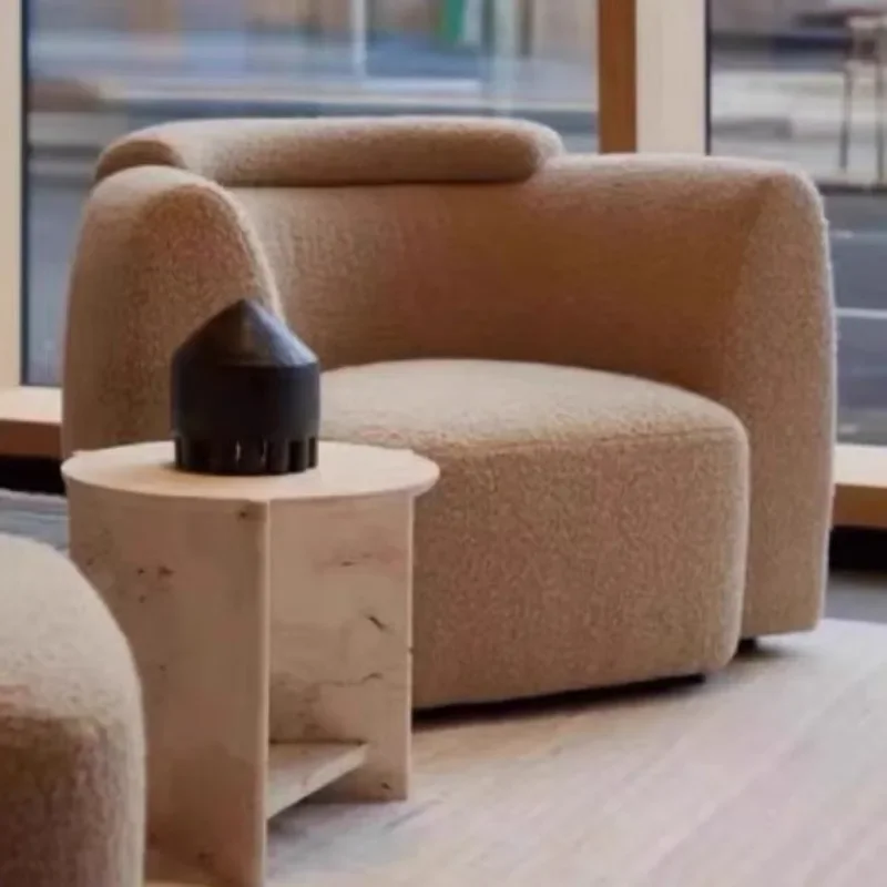 Sofá minimalista para sala de estar, cama nórdica de terciopelo reclinable, sofá Puffs iluminado flexible, sofá de dos plazas perezoso Puff Sillon