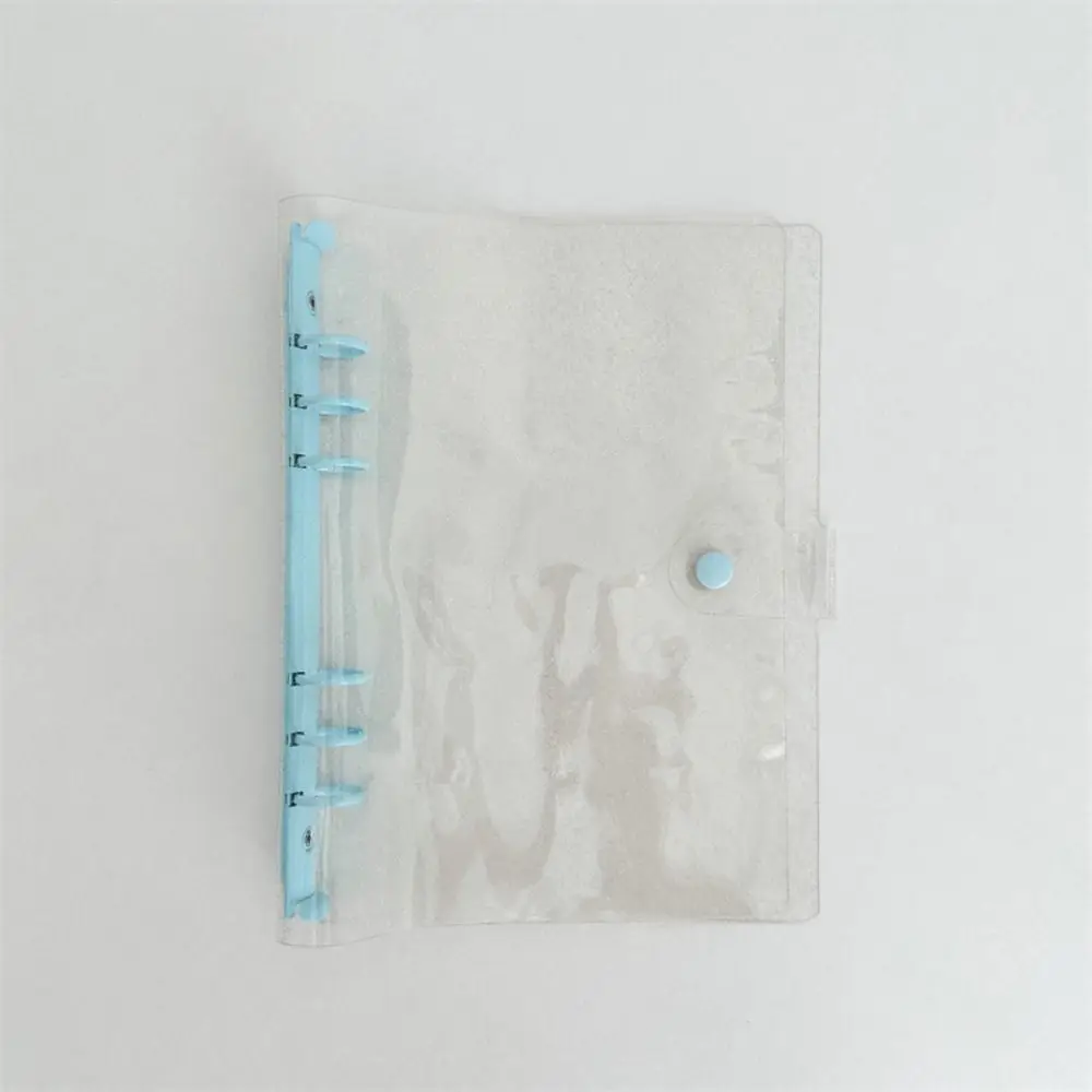 capa-de-caderno-a5-transparente-em-pvc-e-metal-com-6-furos-capa-de-caderno-de-folhas-soltas-a-prova-d'Agua-varias-cores-porta-fotocards-diario