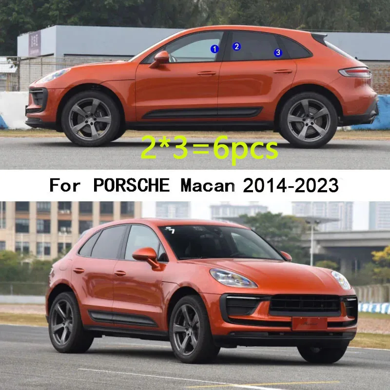 Car PC Material Pillar Post Cover Door Trim Window Molding Sticker Plate Accessories Decoration For PORSCHE Macan 2014 2015-2023