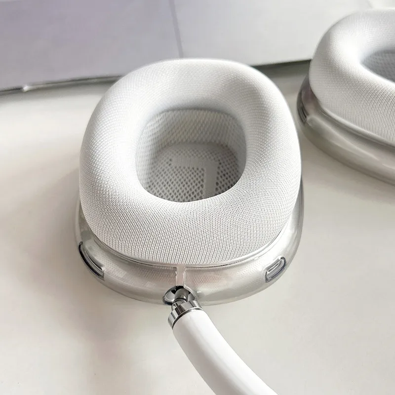 جراب ملون شفاف لسماعات AirPods Max ، جلد شفاف من البولي يورثين الحراري الناعم ، مضاد للخدش ، غطاء واقي للغاية ، لطيف