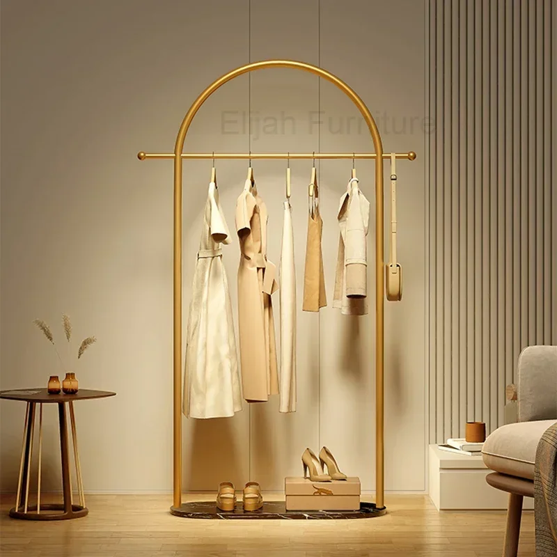 

Aesthetic Minimalist Clothes Rack Metal Standing Girls Designer Display Clothes Rack Modern Nordic Perchero Household Goods