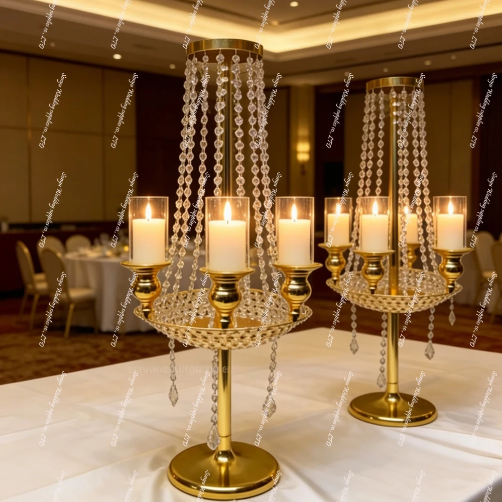80 to 130cm)4 to 10pcsTall Big Wedding Event Party Centerpieces Decoration  Hanging Crystal Beads Candelabra Flower Stand Table