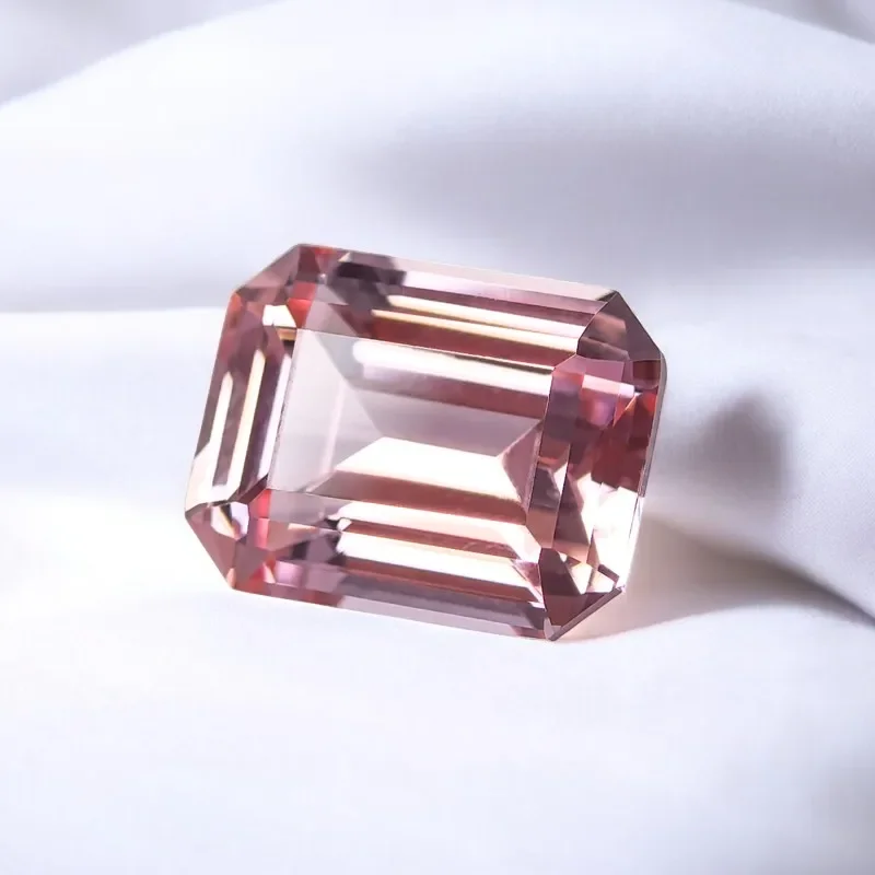 

Emeralds Cut Lab Grown Sapphire Sunrise Pink Gemstone Bead DIY Charms Jewelry Rings Earring Making Selectable AGL Certificate