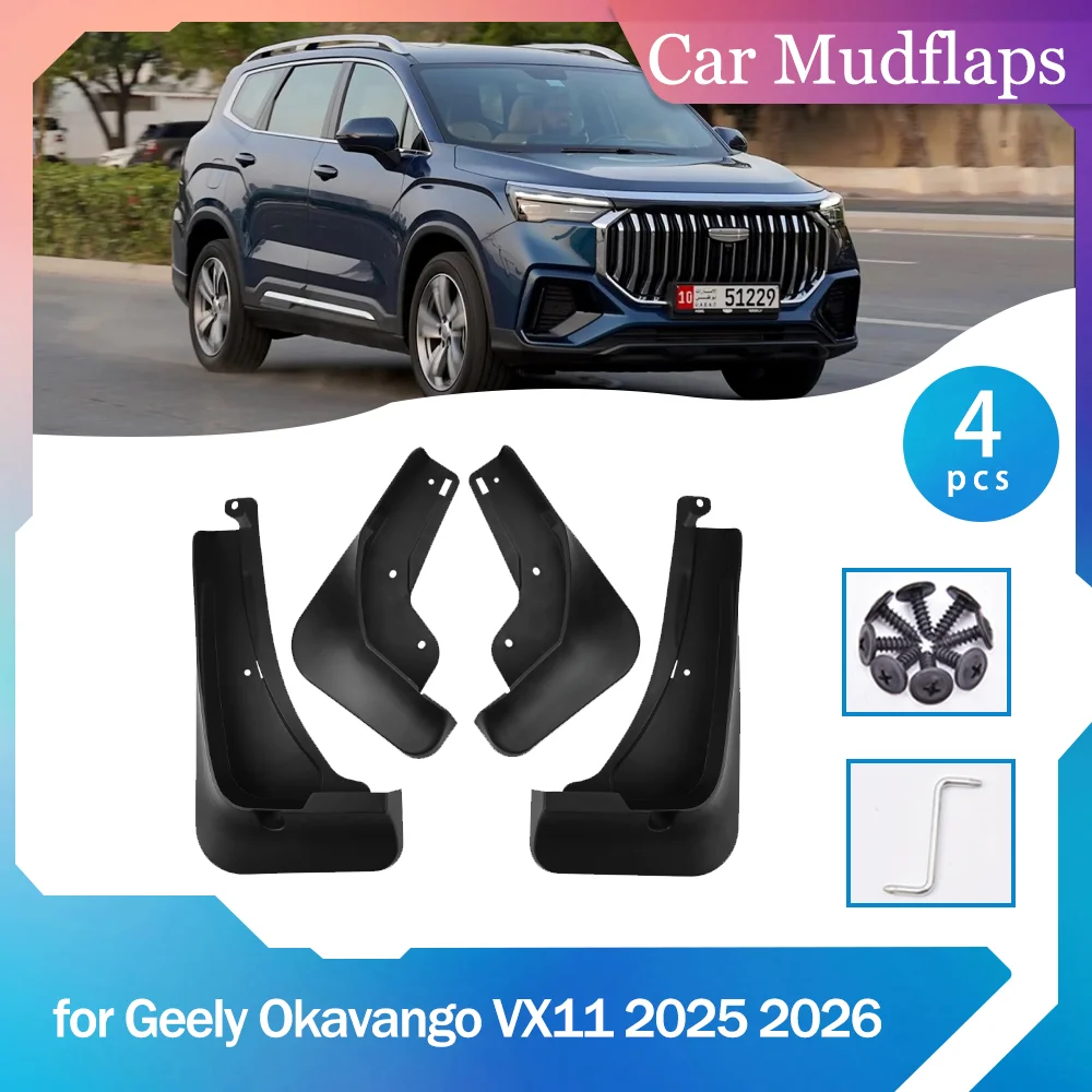 

Автомобильные брызговики для Geely Okavango VX11 Haoyue L 2025 2026, брызговики, брызговики, аксессуары для крыльев переднего и заднего колеса