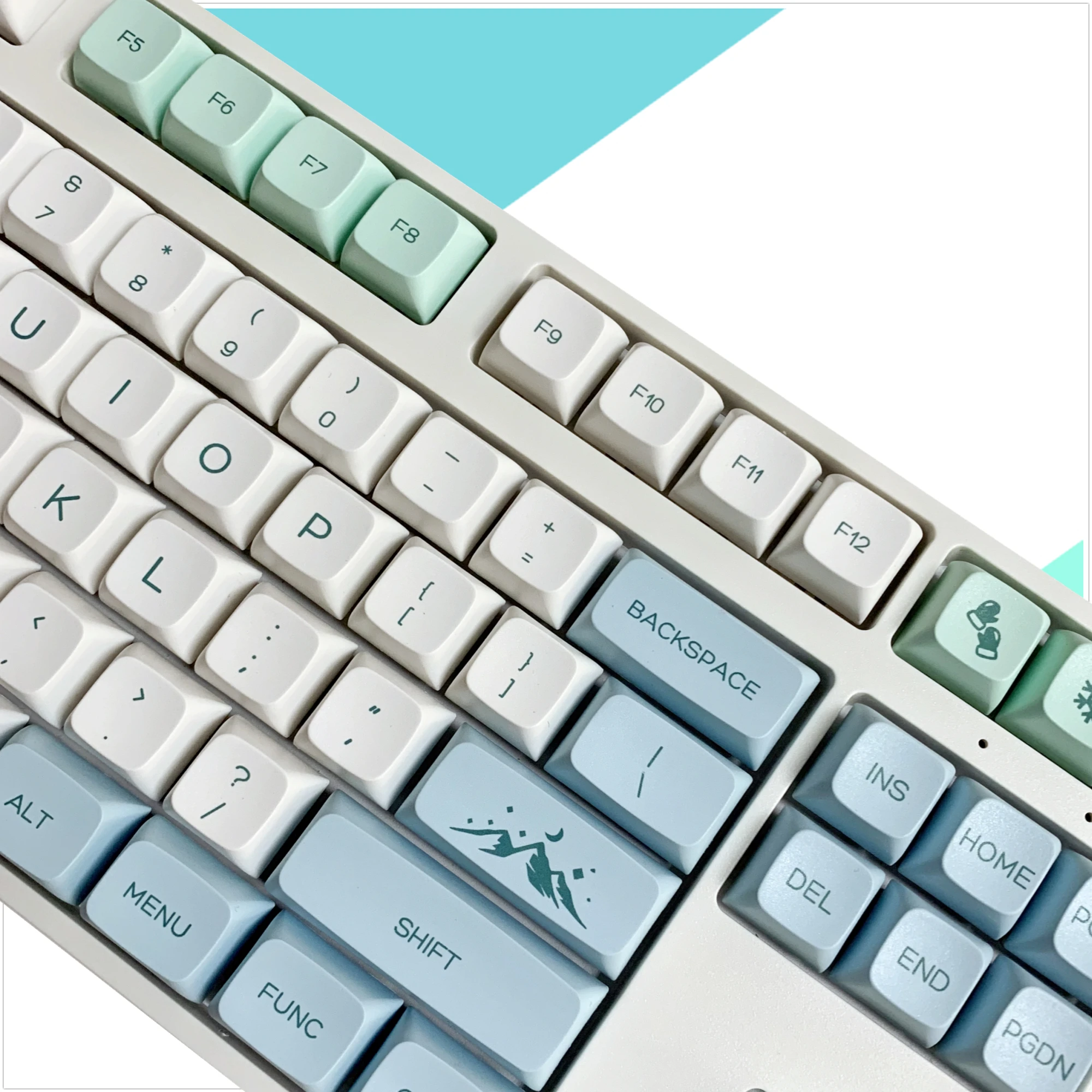 Snow Mountain Theme Keycaps XDA Highly Sublimated Mechanical Keyboard Keycaps Suitable for 61/64/75/84/87/96/98/104 Keyboard Cap