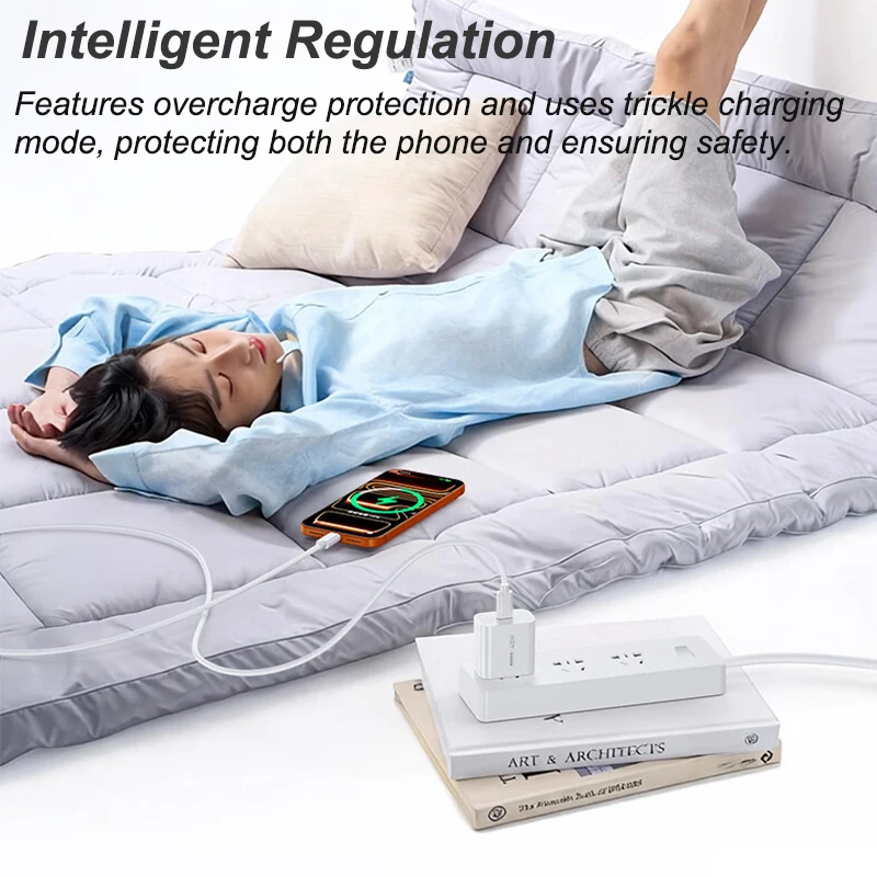 HAPPOIRO PD 30W Kabel do szybkiego ładowania Type C do iPhone 17 16 15 Pro Max, adapter ładowarki do iPada, ładowarki ścienne z wtyczką EU, 1m 2m — zdjęcie produktu 5